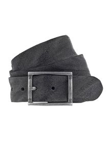 Tom Tailor, Herren Gürtel 'Leather belt with wavy, crumpled surface' 4.0cm, Schwarz