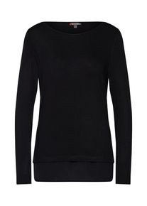 Street One, Damen Shirt 'uni shirt w.chiffon', Schwarz
