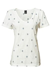 Heine, Damen Stickerei-Shirt, Ecru / Navy