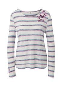 Tom Tailor, Damen Shirt, Rauchblau / Lila / Schwarz / Weiß