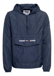 Tommy Jeans, Herren Jacke 'JM NYLON SHELL SOLID POPOVER', Dunkelblau / Weiß
