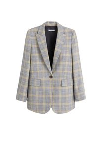 Mango, Damen Blazer 'Arles', Graumeliert / Oliv / Weiß
