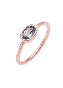 Elli, Damen Ring 'Oval', Rosegold / Schwarz