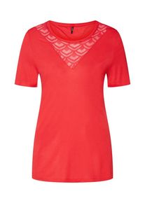 Only, Damen Shirt 'onlNICOLE S/S LACE TOP JRS', Pink