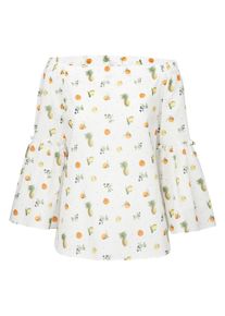 Seidensticker, Damen Carbluse 'Schwarze Rose', Hellgrün / Orange / Weiß