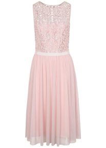 Apart, Damen Kleid mit Corsage und Schlitz am R&uuml;cken, Puder