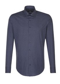 Seidensticker, Herren Hemd, Dunkelblau / Wei&szlig;
