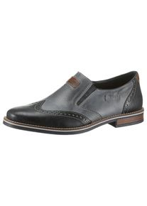 Rieker, Herren Slipper, Kobaltblau / Taubenblau / Braun