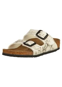 Birkenstock, M&auml;dchen Pantoletten 'Arizona', Chamois / Schwarz / Wei&szlig;