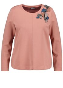 SAMOON, Damen T-Shirt, Blau / Grau / Altrosa