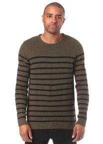 Volcom, Herren Strickpullover 'Striped', Braunmeliert / Schwarz