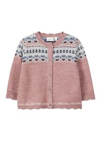 name it, Mädchen Strickjacke, Hellblau / Altrosa