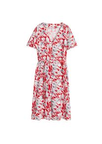 Mango, Damen Kleid 'Fleur', Grau / Rot