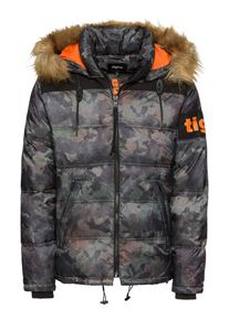 tigha, Herren Steppjacke 'Kleist', Dunkelgrau / Grün / Schwarz