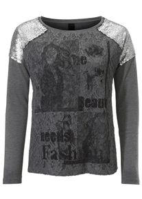 Heine, Damen Rundhalsshirt, Graumeliert
