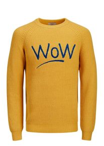 Jack & Jones JACK & JONES, Herren Strickpullover, Blau / Senf