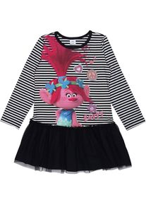 Trolls, M&auml;dchen Jerseykleidjer, Dunkelpink / Schwarz / Wei&szlig;