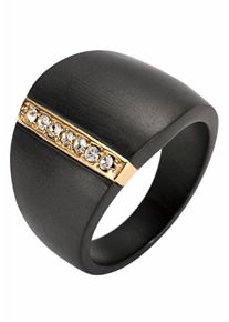 Firetti, Damen Fingerring, Gold / Schwarz