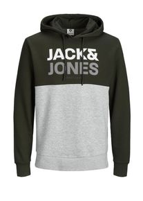 Jack & Jones JACK & JONES, Herren Hoodie, Graumeliert / Tanne / Weiß