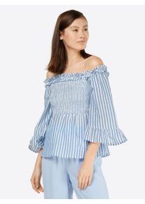 Bardot, Damen Bluse 'SELENA', Rauchblau / Weiß