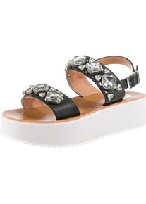 Buffalo, Damen Sandalen, Schwarz / Weiß