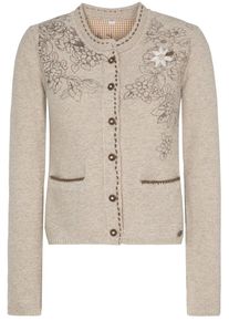 Spieth & Wensky SPIETH & WENSKY, Damen Strickjacke "Heidi", Hellbeige / Braun