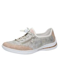 Rieker, Damen Halbschuhe, Puder / Silber / Weiß