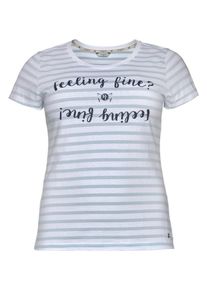 Tom Tailor, Damen Polo Team T-Shirt, Blau / Wei&szlig;
