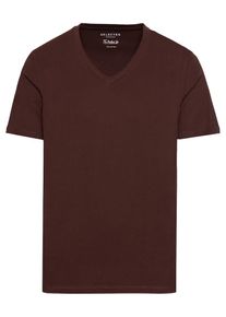 Selected Homme, Herren T-Shirt 'SHDTHEPERFECT SS V-NECK', Rostbraun