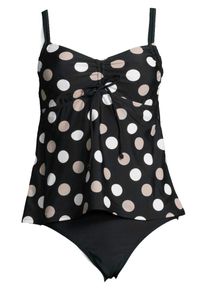 Lascana, Damen B&uuml;gel-Tankini, Beige / Schwarz / Wei&szlig;