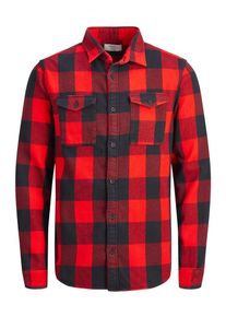 Jack & Jones JACK & JONES, Herren Hemd, Rot / Schwarz