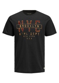 Jack & Jones JACK & JONES, Herren T-Shirt, Gelb / Feuerrot / Schwarz