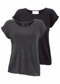 Lascana, Damen T-Shirts, Schwarz