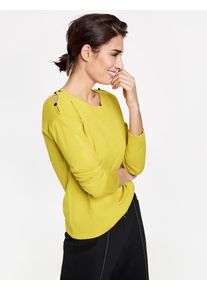 Gerry Weber, Damen Pullover mit Zierknöpfen, Gelb