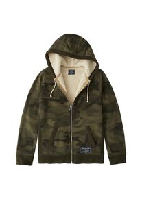 Abercrombie & Fitch Abercrombie & Fitch, Herren Sweatjacke 'MIN MKTD SHERPA FULLZIP 2+2', Oliv