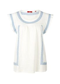 s.Oliver RED LABEL, Damen Top, Blau / Weiß