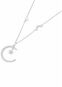 Firetti, Damen Kette mit Anhänger 'Mond Stern', Silber