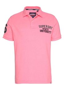 Superdry, Herren Poloshirt, Pink / Schwarz