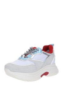 ABOUT YOU, Damen Sneaker 'Maxima' mit Plateausohle, Grau / Rot / Weiß