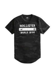Hollister, Herren T-Shirt, Grau / Schwarz / Weiß
