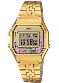 Casio, Damen Chronograph 'LA680WEGA-4CEF', Gold / Grün / Pink / Schwarz