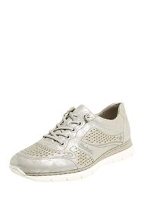 Rieker, Damen Sneaker mit gl&auml;nzender Oberfl&auml;che, Silber