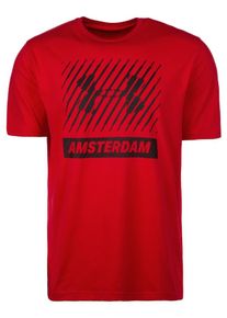 Under Armour, Herren Trainingsshirt 'HeatGear Amsterdam Big Logo', Anthrazit / Rot