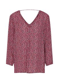 Only, Damen Bluse 'onlLILL V-NECK TOP WVN', Nachtblau / Rot
