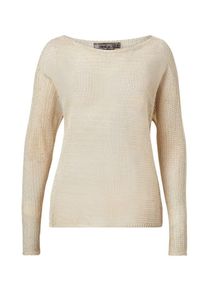 Hallhuber, Damen Transparenter Lurex-Pullover, Wei&szlig;