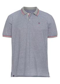 Rhode Island, Herren Poloshirt, Nachtblau / Graumeliert / Pastellrot