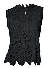 Heine, Damen Spitzentop, Schwarz