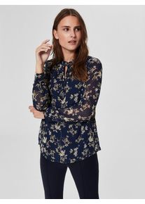 Selected Femme, Damen Hemd, Beige / Nachtblau