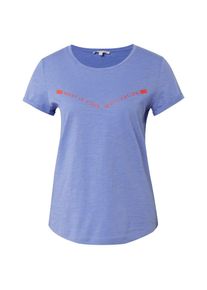 Tom Tailor Denim, Damen T-Shirt, Royalblau / Orangerot
