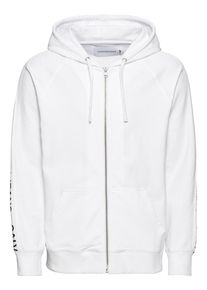 Calvin Klein Jeans, Herren Sweatjacke 'INSTIT SIDE STRIPE ZIP UP', Schwarz / Wei&szlig;